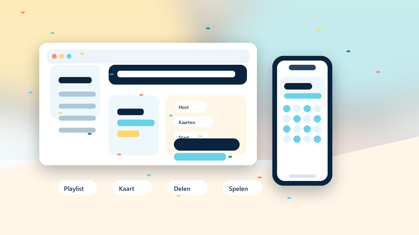 Sfeerbeeld van de Muzino-flow van playlist tot speelklare ronde