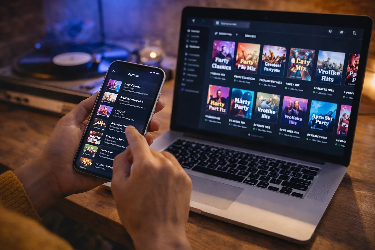 Sfeerbeeld van een Spotify-playlist voorbereiden voor Muzino